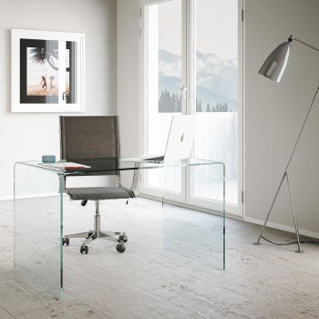 Glasartikel - Office Glassy Schreibtisch 100x60x75 mit geschlossenen Seiten