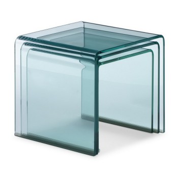 Glasartikel - Triptych Nest transparente Tische 34x34x34-38x38x38-42x42x42