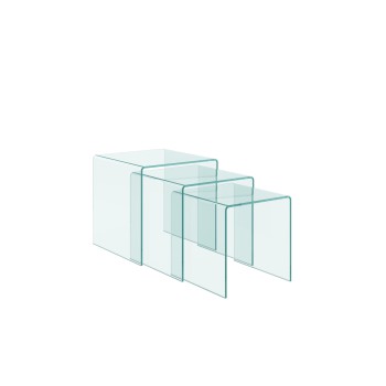 Glasartikel - Triptych Nest transparente Tische 34x34x34-38x38x38-42x42x42