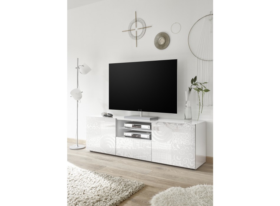 MIRO TV-Unterschrank 2 Türen und 1 Schublade 181x57x43 cm weiß