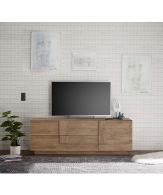 TV-Unterschrank 2 Schubladen 1 JUPITER-Tür 182x44x63 cm Walnussfarbe