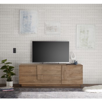 TV-Unterschrank 2 Schubladen 1 JUPITER-Tür 182x44x63 cm Walnussfarbe