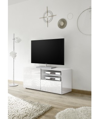 MIRO Kleiner TV-Ständer 1 Tür und 1 Schublade 121x42x57 cm weiß