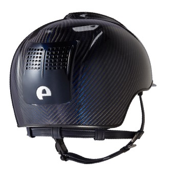 POLIERTER BLAUER UND SCHWARZER E-LIGHT-CARBON-HELM, METALLBLAUES VISIER UND 3 METALLBLAUE EINSÄTZE