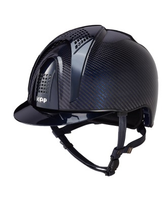 POLIERTER BLAUER UND SCHWARZER E-LIGHT-CARBON-HELM, METALLBLAUES VISIER UND 3 METALLBLAUE EINSÄTZE