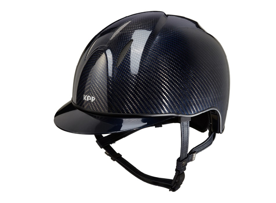 POLIERTER BLAUER UND SCHWARZER E-LIGHT-CARBON-HELM / METALLBLAUES VISIER UND EDELSTAHLGITTER