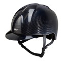 POLIERTER BLAUER UND SCHWARZER E-LIGHT-CARBON-HELM / METALLBLAUES VISIER UND EDELSTAHLGITTER