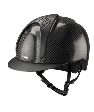 GLÄNZENDER SCHWARZER E-LIGHT CARBON-HELM MIT MATTSCHWARZEM VISIER UND 2 MATTSCHWARZEN EINSÄTZEN