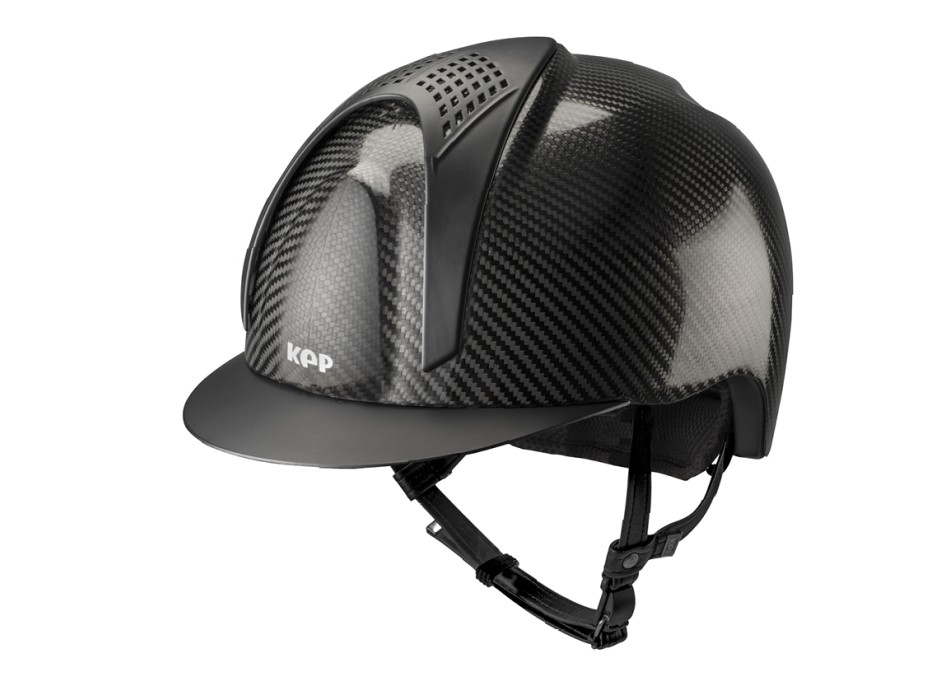 GLÄNZENDER SCHWARZER E-LIGHT CARBON-HELM MIT MATTSCHWARZEM VISIER UND 2 MATTSCHWARZEN EINSÄTZEN