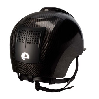 GLÄNZENDER SCHWARZER E-LIGHT CARBON-HELM MIT MATTSCHWARZEM VISIER UND 3 MATTSCHWARZEN EINSÄTZEN