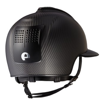 MATTSCHWARZER E-LIGHT-CARBON-HELM MIT SWAROVSKI-ITALIEN-FLAGGE