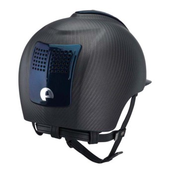 MATTSCHWARZER E-LIGHT CARBON-HELM MIT METALLBLAUEM VISIER UND 2 METALLBLAUEN EINSÄTZEN