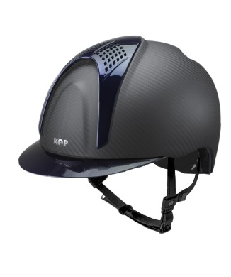 MATTSCHWARZER E-LIGHT CARBON-HELM MIT METALLBLAUEM VISIER UND 2 METALLBLAUEN EINSÄTZEN