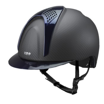 MATTSCHWARZER E-LIGHT CARBON-HELM MIT METALLBLAUEM VISIER UND 2 METALLBLAUEN EINSÄTZEN