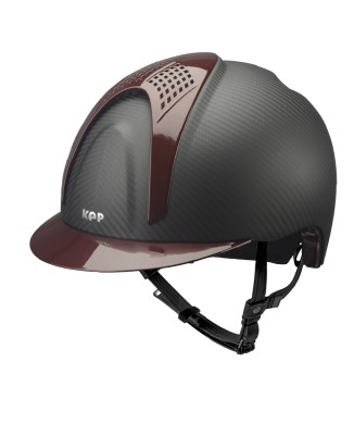 MATTSCHWARZER E-LIGHT CARBON-HELM MIT METALLISCHEM BURGUND-VISIER UND 2 METALLISCHEN BURGUND-EINSÄTZEN