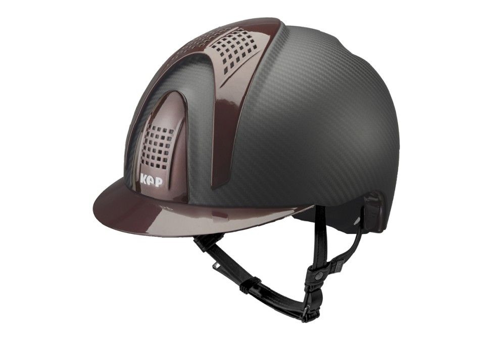 MATTSCHWARZER E-LIGHT-CARBON-HELM MIT METALLISCHEM BURGUND-VISIER UND 3 METALLISCHEN BURGUND-EINSÄTZEN