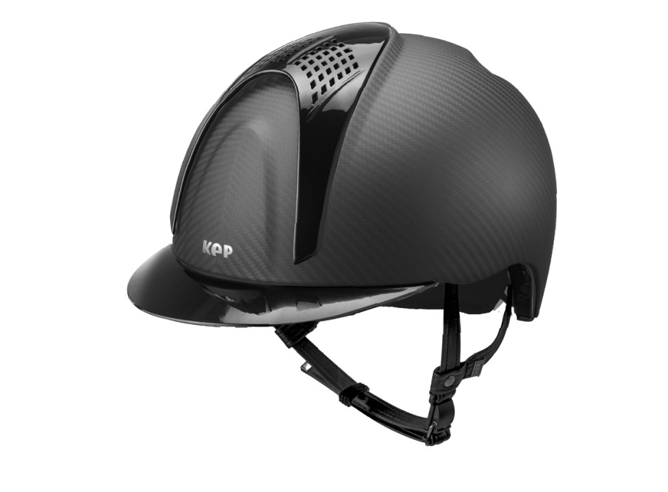 MATTSCHWARZER E-LIGHT CARBON-HELM MIT METALLSCHWARZEM VISIER UND 2 METALLSCHWARZEN EINSÄTZEN