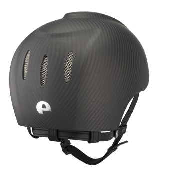 MATTSCHWARZER E-LIGHT-CARBON-HELM OHNE VISIER / EDELSTAHLGITTER / STANDARDGURT