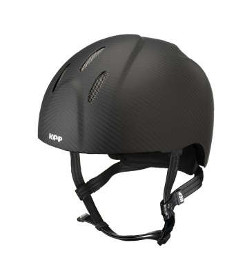 MATTSCHWARZER E-LIGHT-CARBON-HELM OHNE VISIER / EDELSTAHLGITTER / STANDARDGURT