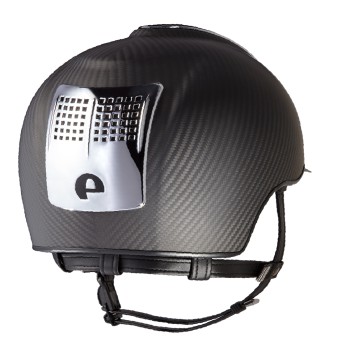 MATTSCHWARZER E-LIGHT CARBON-HELM / MATTSCHWARZES VISIER UND 3 SILBERNE EINSÄTZE