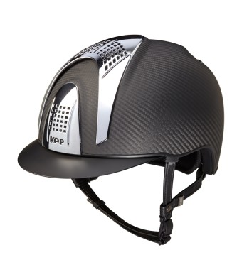 MATTSCHWARZER E-LIGHT CARBON-HELM / MATTSCHWARZES VISIER UND 3 SILBERNE EINSÄTZE