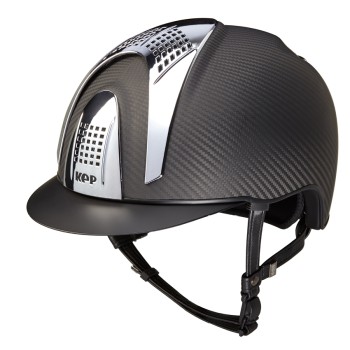 MATTSCHWARZER E-LIGHT CARBON-HELM / MATTSCHWARZES VISIER UND 3 SILBERNE EINSÄTZE