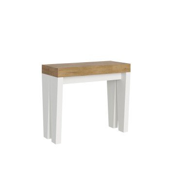 Spimbo-Konsole - Ausziehbare Konsole 90x40/196 cm Spimbo Small White Ash