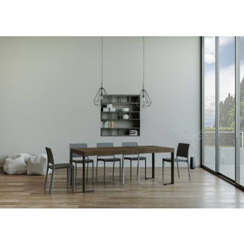 Tecno-Konsole Anthrazitrahmen - Ausziehbare Konsole 90x40/300 cm Tecno Premium Nature Oak Anthrazitrahmen