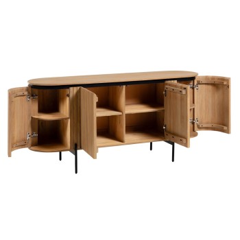 Licia Sideboard mit 4 Türen aus massivem Mangoholz