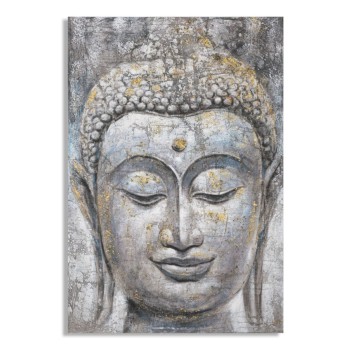 MALEREI AUF LEINWAND GESICHT BUDDHA LICHT -A-