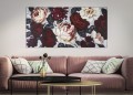 GEMÄLDE AUF LEINWAND WEISS/ROT BLUME LIGHTBACK 150X3,8X76