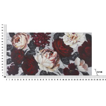 GEMÄLDE AUF LEINWAND WEISS/ROT BLUME LIGHTBACK 150X3,8X76