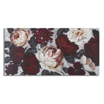 GEMÄLDE AUF LEINWAND WEISS/ROT BLUME LIGHTBACK 150X3,8X76