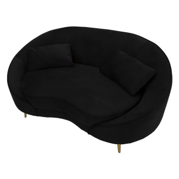 OSLO 2-SITZER-SOFA MIT SCHWARZEN KISSEN