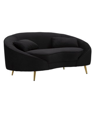 OSLO 2-SITZER-SOFA MIT SCHWARZEN KISSEN