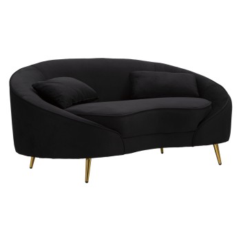 OSLO 2-SITZER-SOFA MIT SCHWARZEN KISSEN