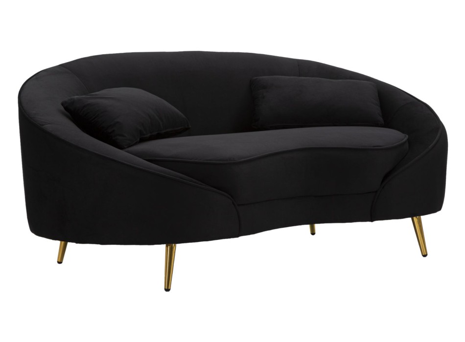 OSLO 2-SITZER-SOFA MIT SCHWARZEN KISSEN