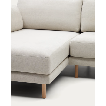 3-Sitzer-Sofa Gilma Perlmuttstoff-Chaiselongue rechts/links 261 cm