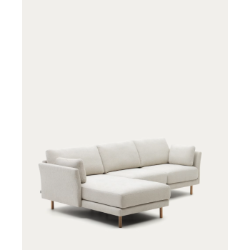 3-Sitzer-Sofa Gilma Perlmuttstoff-Chaiselongue rechts/links 261 cm