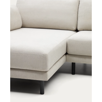 3-Sitzer-Sofa Gilma Perlmuttstoff-Chaiselongue rechts/links 261 cm