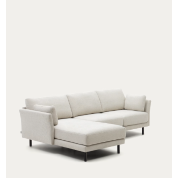 3-Sitzer-Sofa Gilma Perlmuttstoff-Chaiselongue rechts/links 261 cm