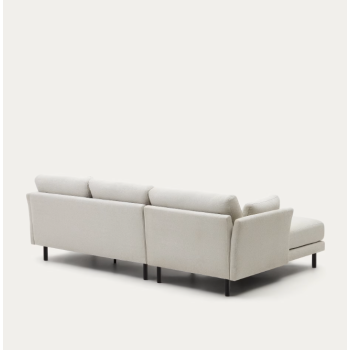 3-Sitzer-Sofa Gilma Perlmuttstoff-Chaiselongue rechts/links 261 cm