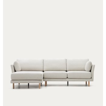 3-Sitzer-Sofa Gilma Perlmuttstoff-Chaiselongue rechts/links 261 cm