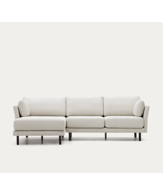 3-Sitzer-Sofa Gilma Perlmuttstoff-Chaiselongue rechts/links 261 cm