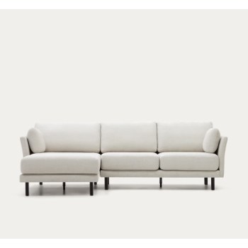 3-Sitzer-Sofa Gilma Perlmuttstoff-Chaiselongue rechts/links 261 cm