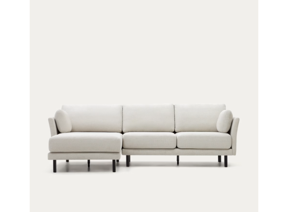 3-Sitzer-Sofa Gilma Perlmuttstoff-Chaiselongue rechts/links 261 cm