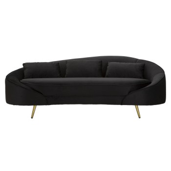 OSLO 3-SITZ-SOFA MIT SCHWARZEN KISSEN