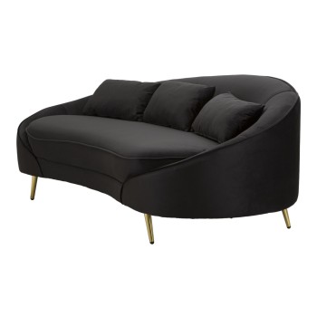 OSLO 3-SITZ-SOFA MIT SCHWARZEN KISSEN