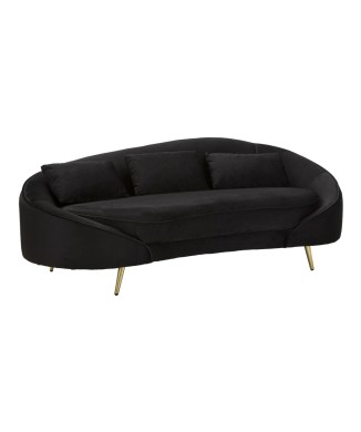 OSLO 3-SITZ-SOFA MIT SCHWARZEN KISSEN