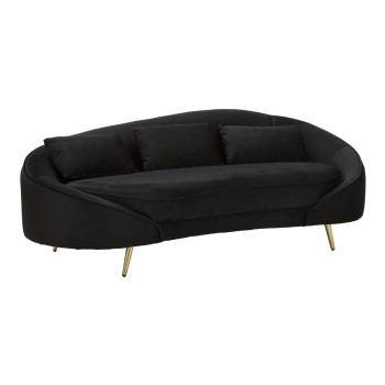 OSLO 3-SITZ-SOFA MIT SCHWARZEN KISSEN